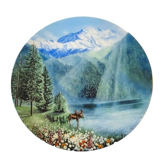 "Misty Morning At Mount McKinley" By Jean Sias Fine China Decorative Plate 1991 - Picture 1 of 4